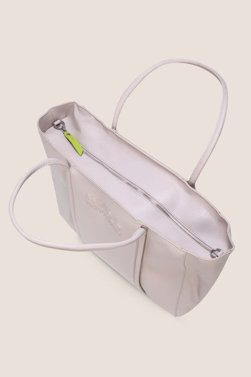 Load image 1 in gallery view. The Zipped Mid Tote Bag: Beige