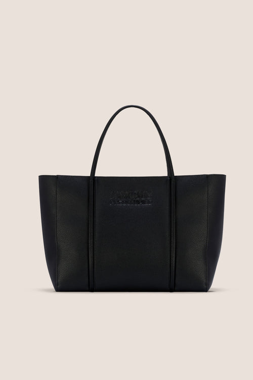 Load image 1 in gallery view. The Zipped Mid Tote Bag: Black