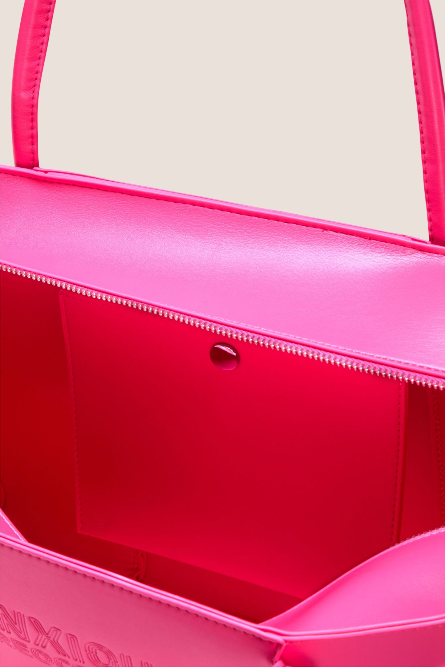 The Zipped Mid Tote Bag: Neon Pink